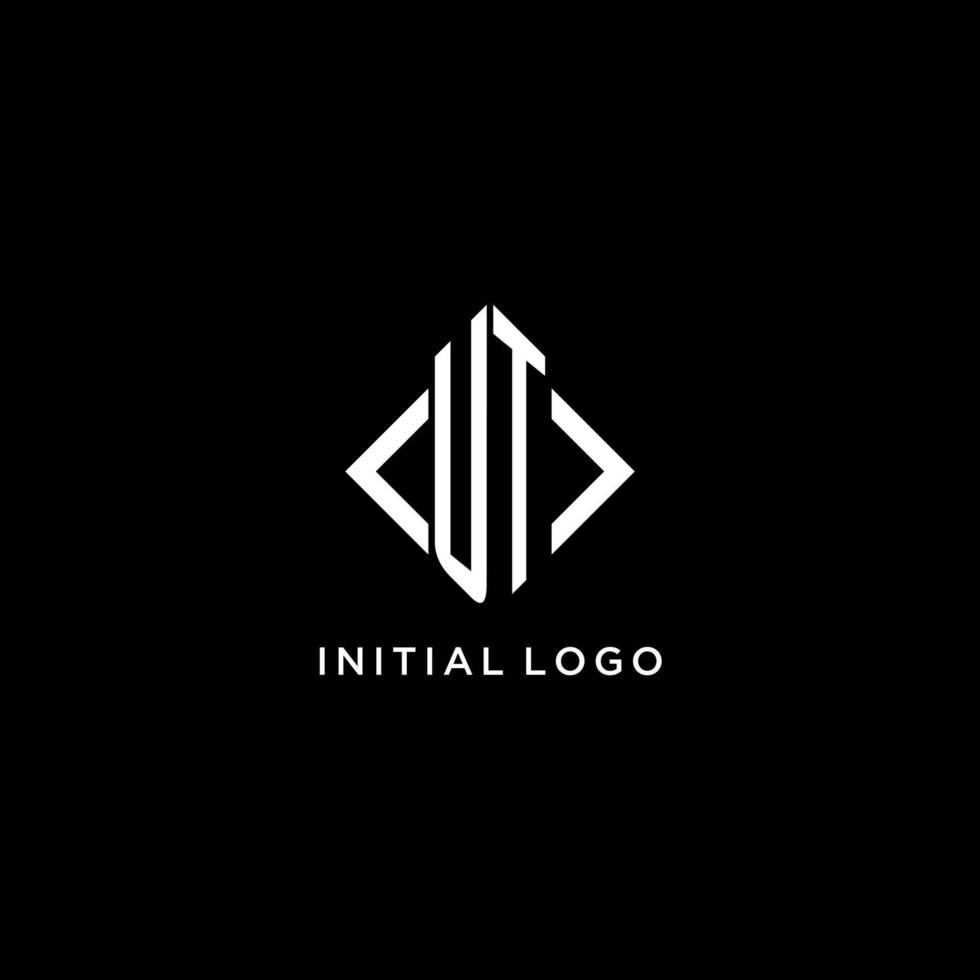 ut monograma inicial con diseño de logotipo en forma de rombo vector