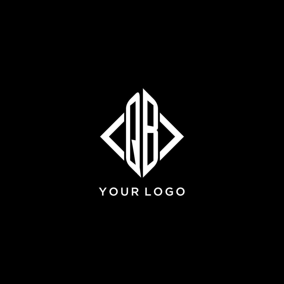 QB initial monogram with rhombus shape logo design vector