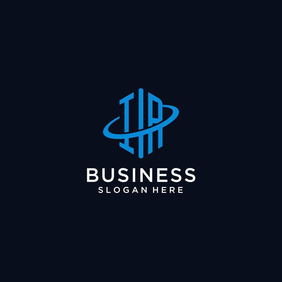 IR initial monogram logo with hexagonal shape and swoosh design vector