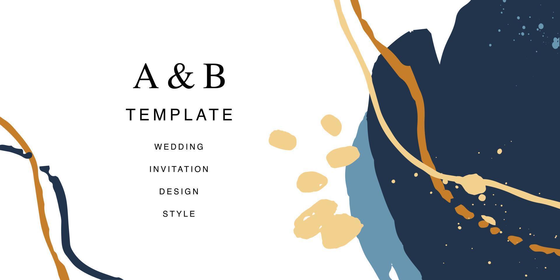 Minimalist design for wedding invitation card templates. Simple brush stroke backgrounds in vintage themes for greeting cards. Premium and elegance design graphic vector