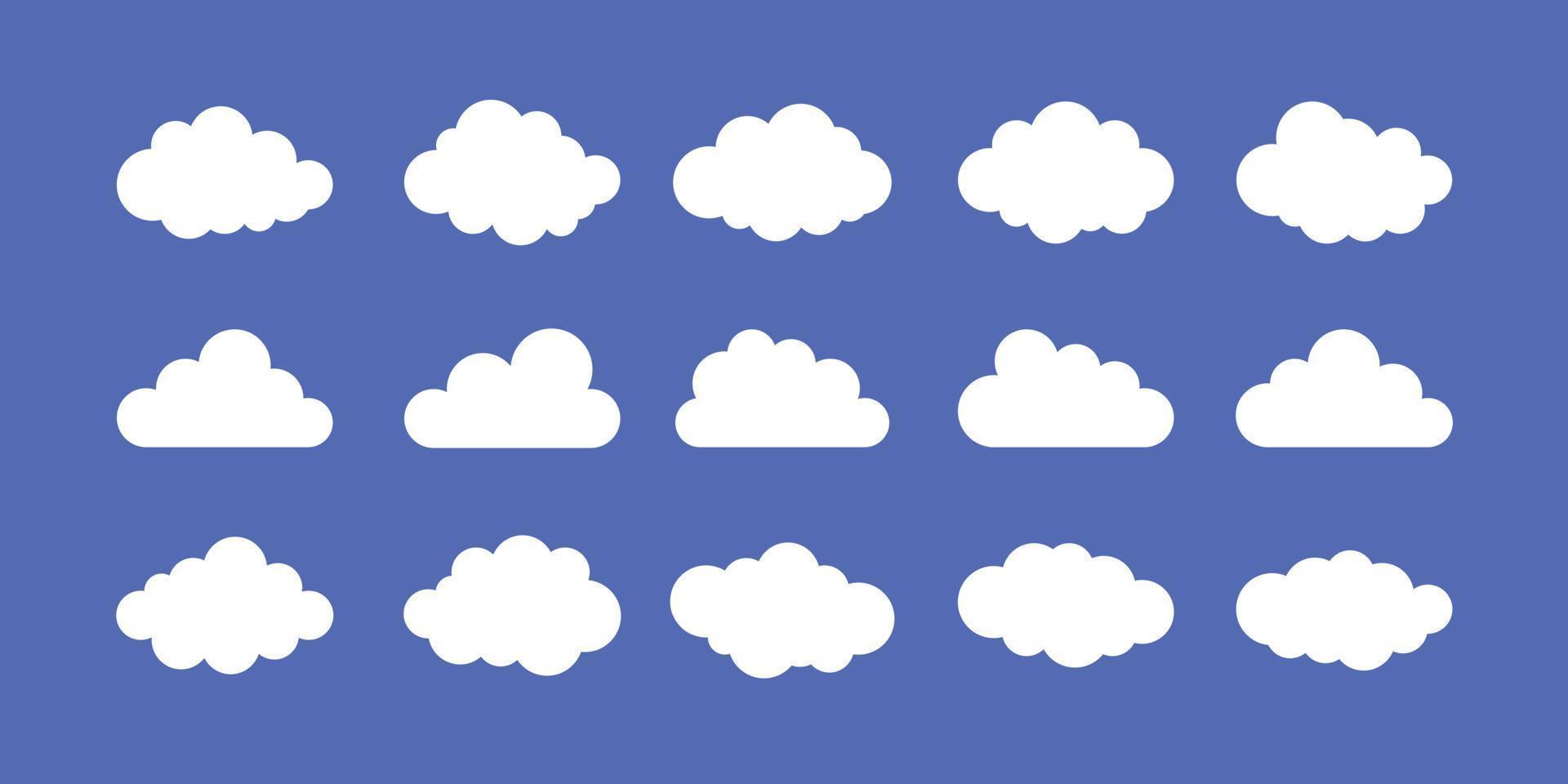 Set of simple cloud shape for design element vector