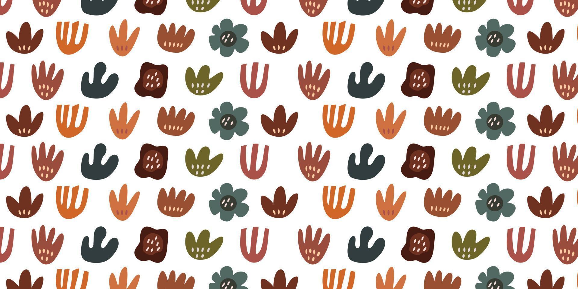 Trendy floral in abstract shape. Retro naive pattern for background vector