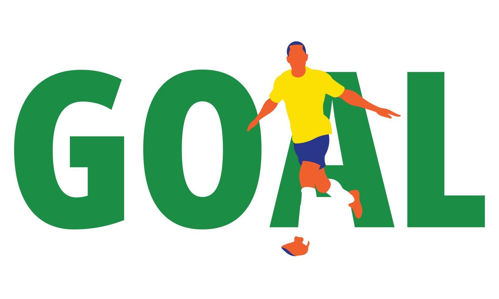 Football soccer player in action isolated background. Flat vector illustration.