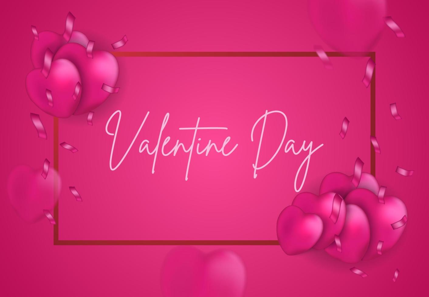 fondo día de san valentín, banner amor romántico plantilla vacaciones, saludo feliz fondo de pantalla promoción regalo venta concepto vector