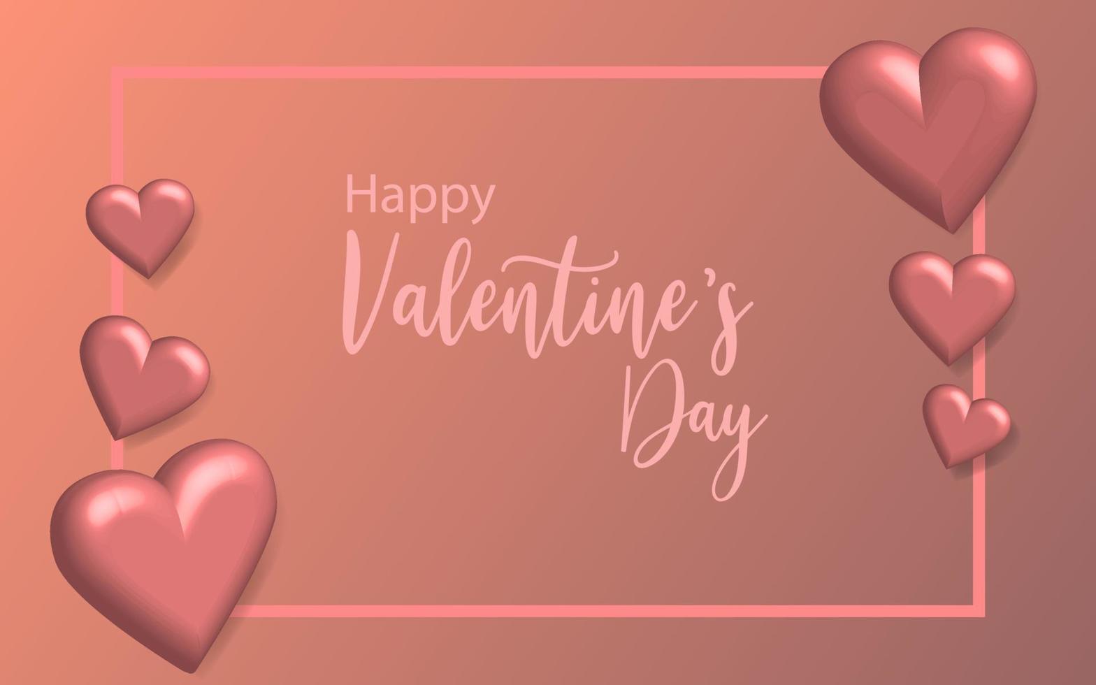 3D poster heart realistic illustration , promotion decoration graphic celebration element romance happy valentines day vector