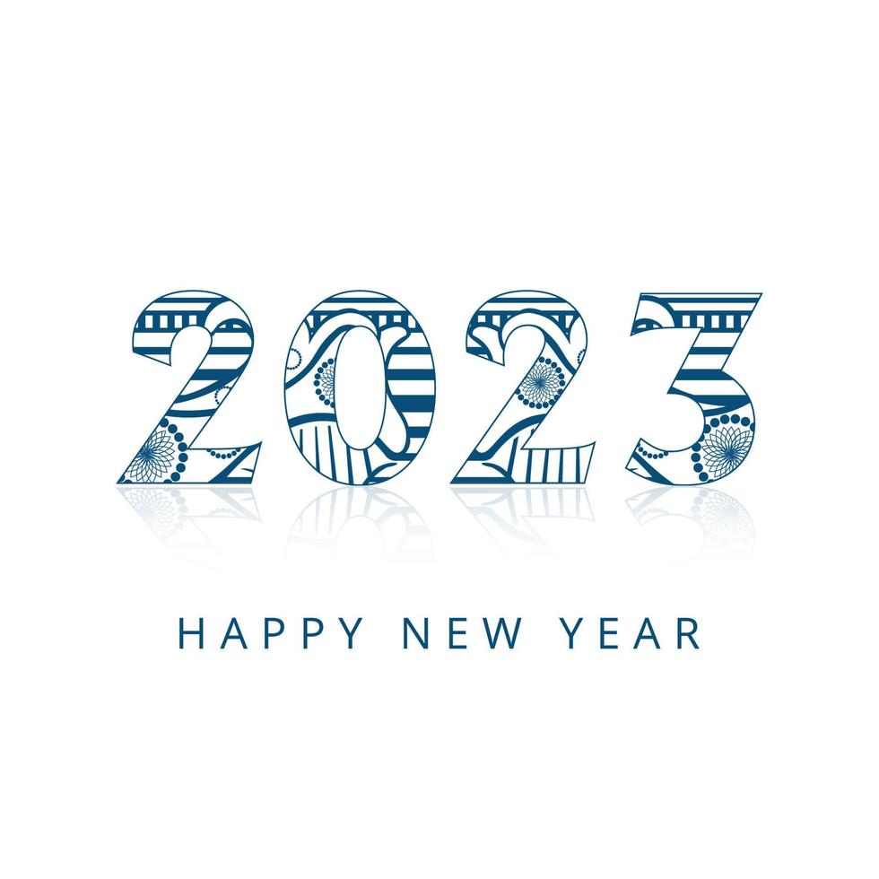 tarjeta de felicitación feliz año nuevo texto 2023 fondo de celebración vector