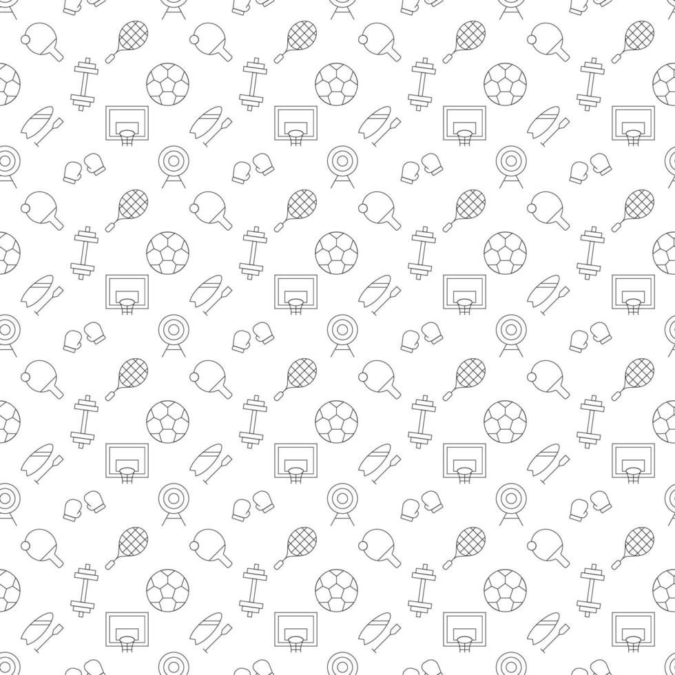 Vector seamless pattern of various sports is made of line icons. Perfect for web sites, wraps, wallpapers, postcards