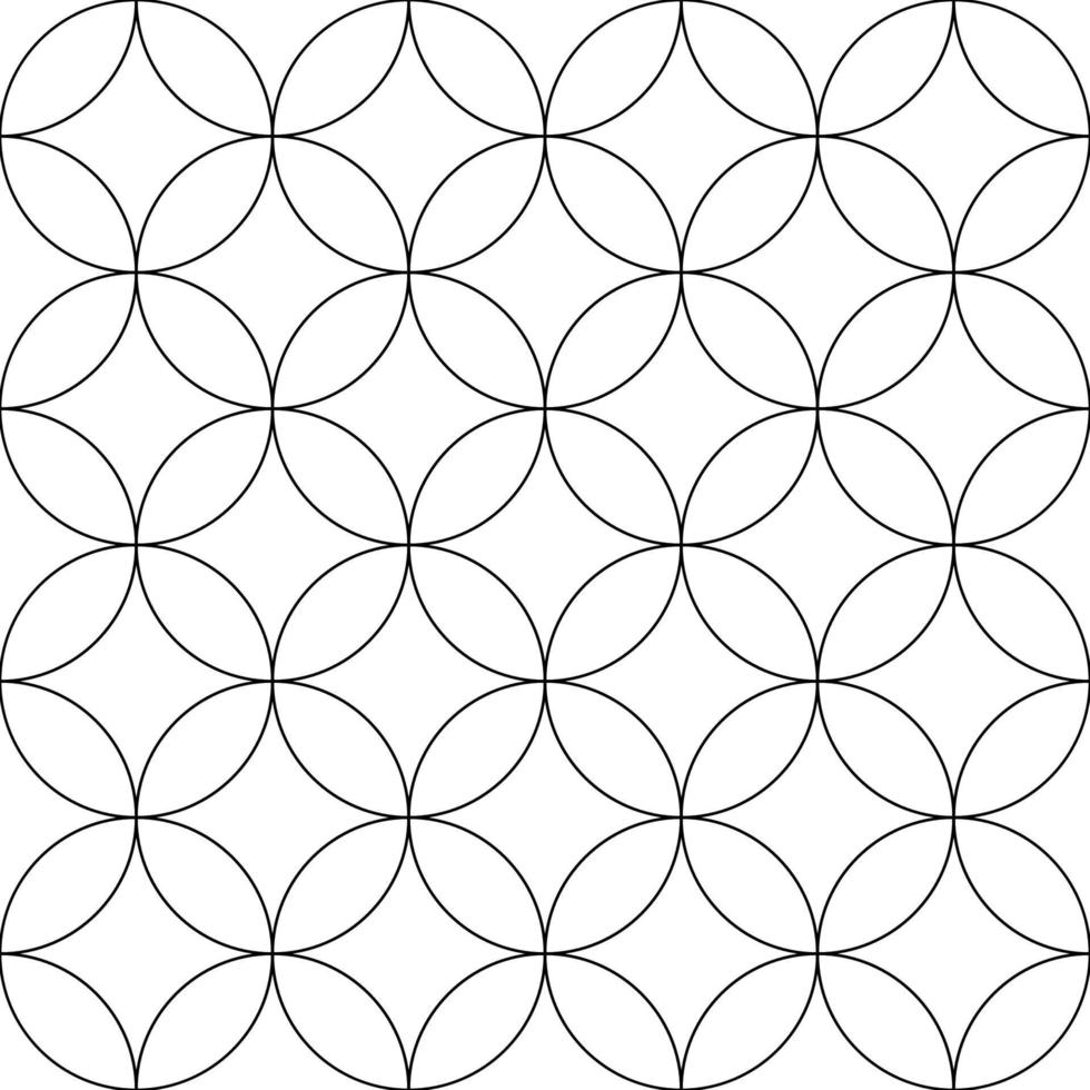 Simple vector seamless pattern of crossed circles for wrapping and printing
