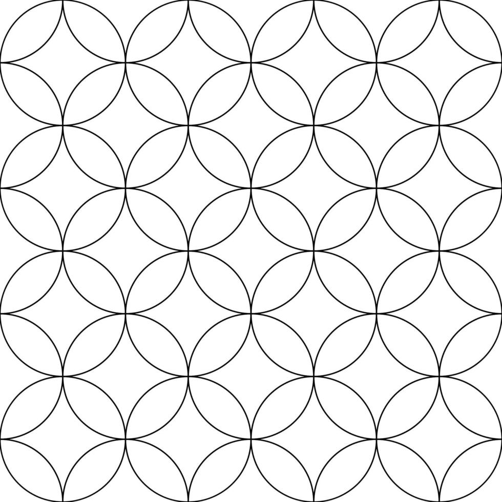 Simple vector seamless pattern of crossed circles for wrapping and printing