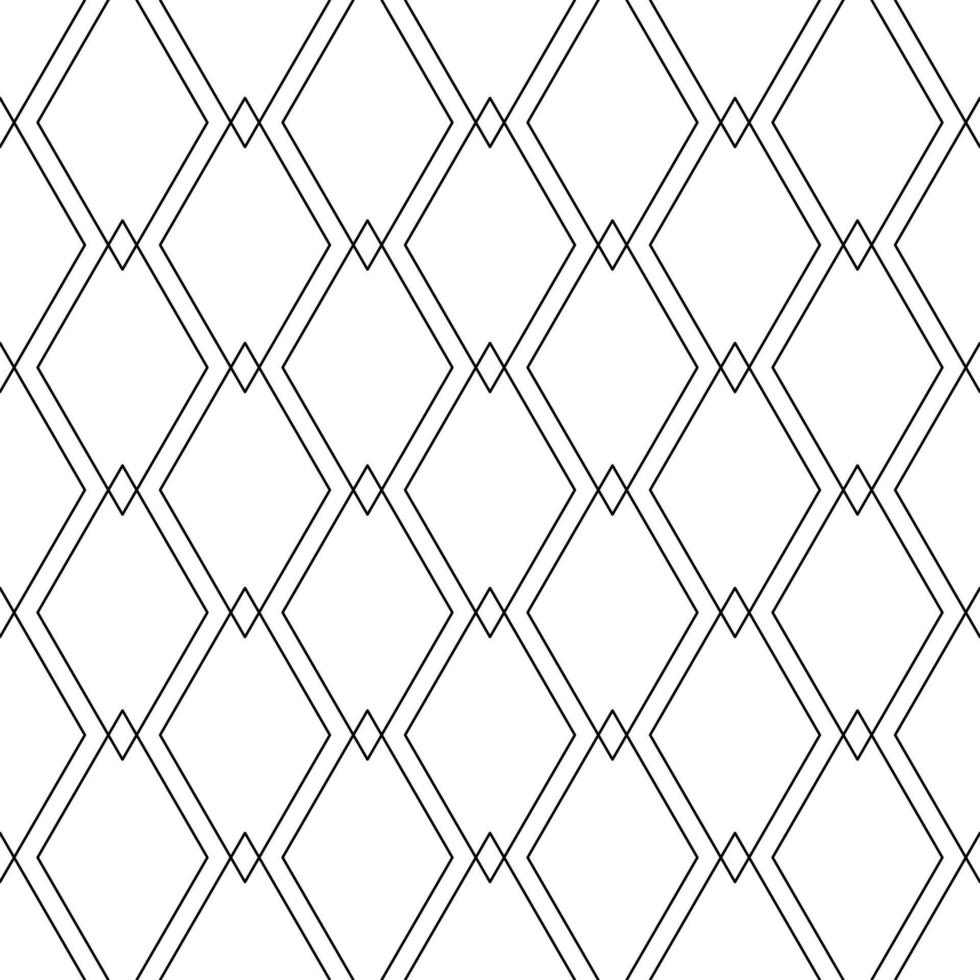 Vector seamless geometric pattern of black crossed rhombus