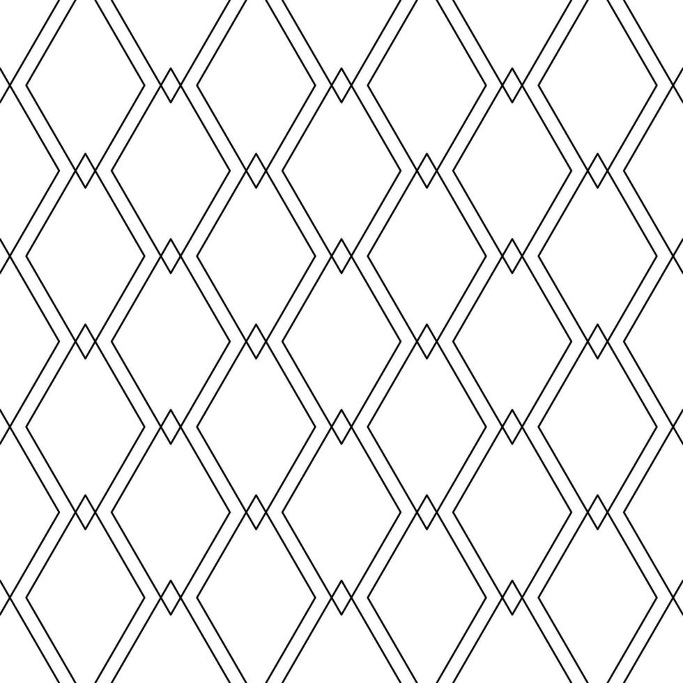 Vector seamless geometric pattern of black crossed rhombus