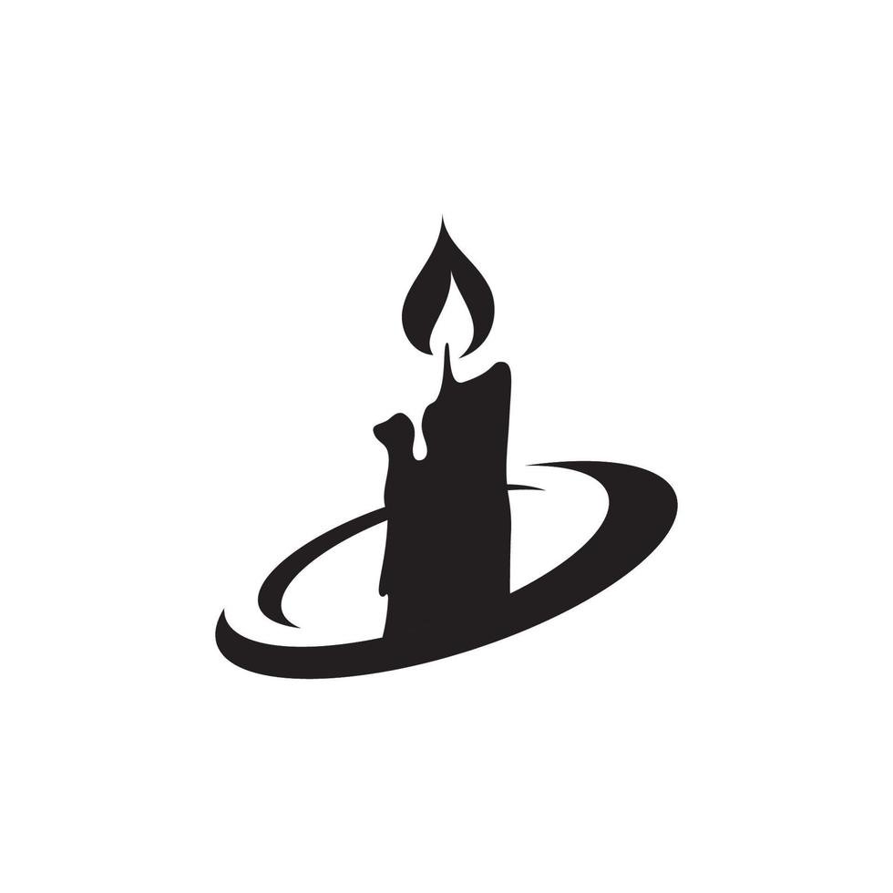 Candle Light Flame Logo Design Illustration vector