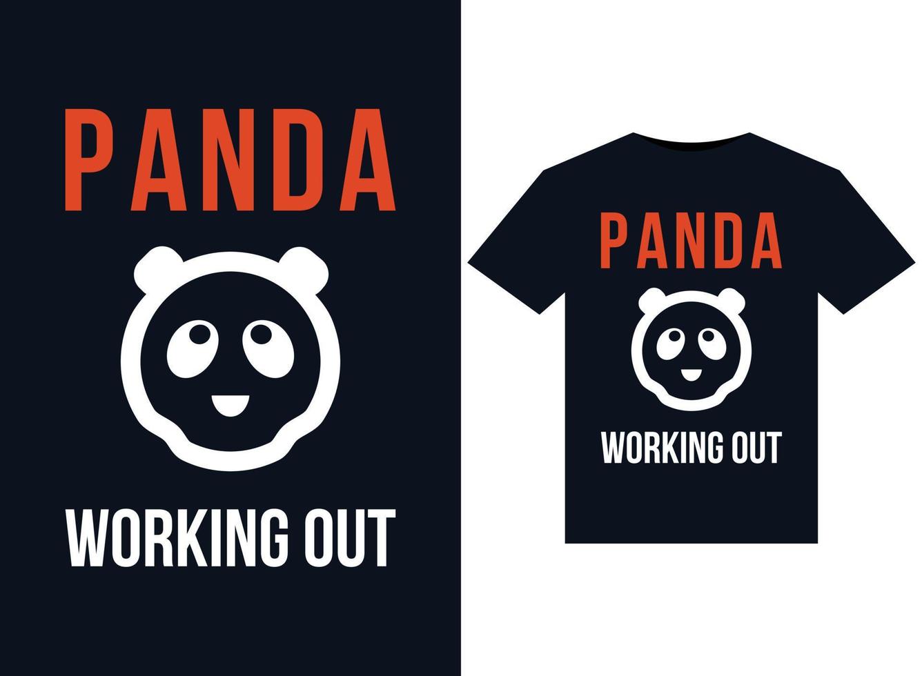 Panda Working Out illustrations for print-ready T-Shirts design vector