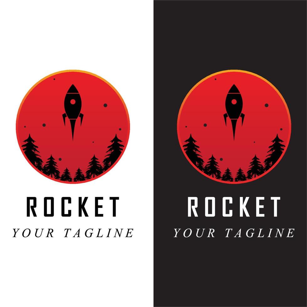 space rocket logo and vector with slogan template