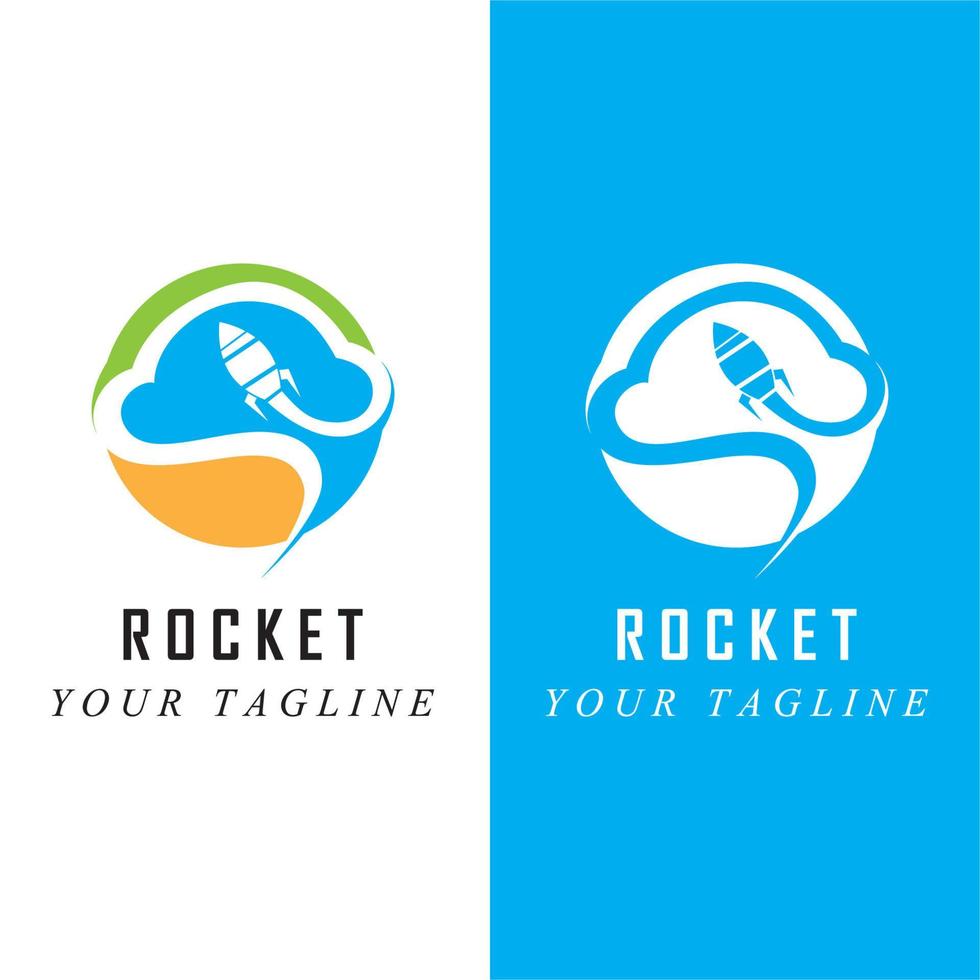 space rocket logo and vector with slogan template