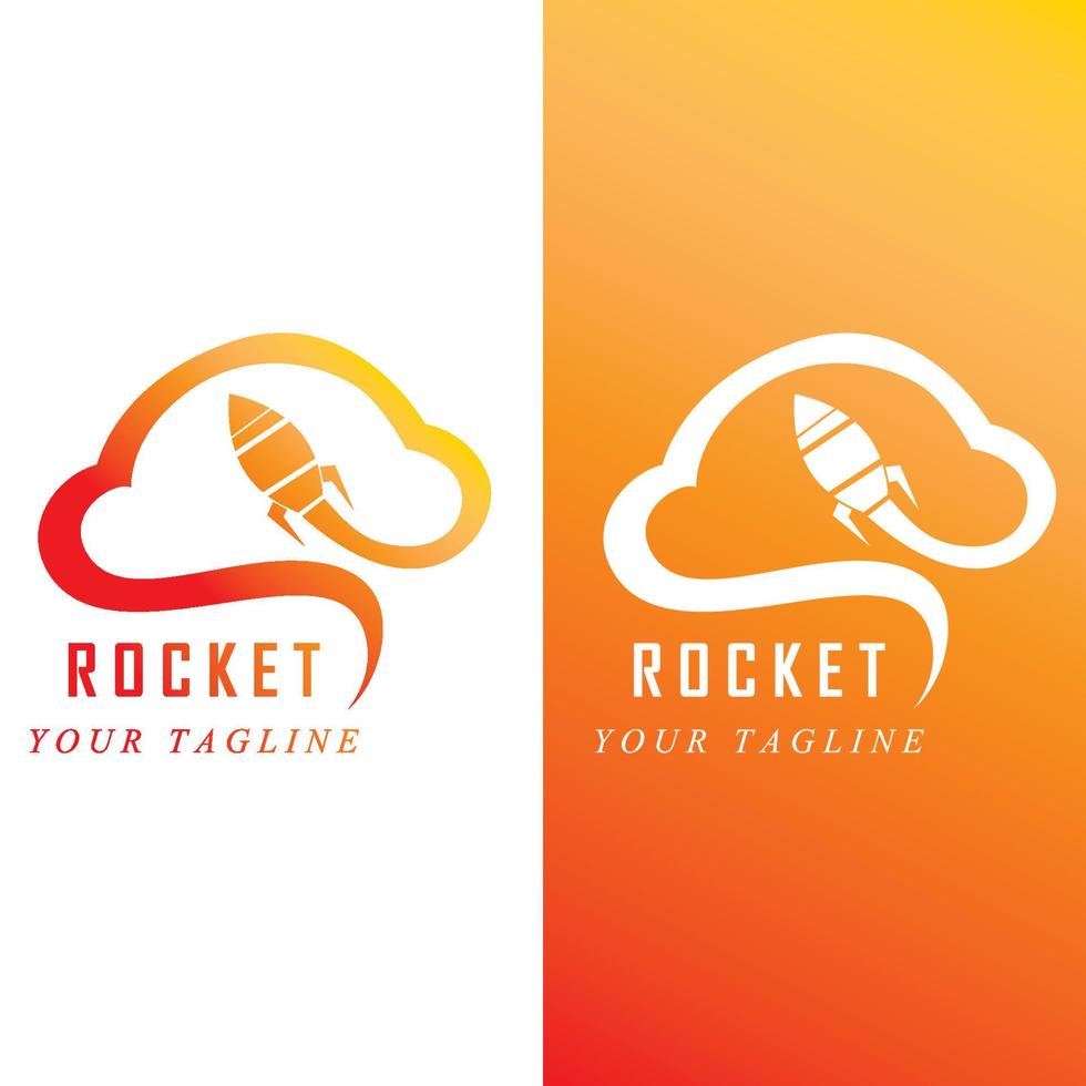 space rocket logo and vector with slogan template