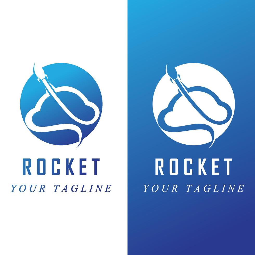 space rocket logo and vector with slogan template