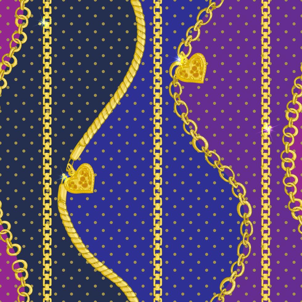 Seamless pattern with retro hand-drawn sketch golden chain on dark background. Drawing engraving texture. Great design for fashion, textile, decorative frame, yacht style card. vector