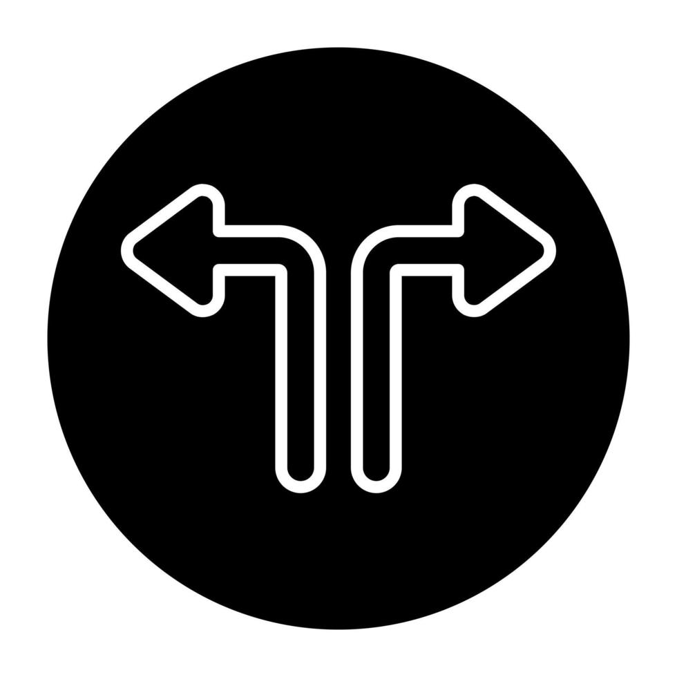 Unique design icon of upward left right arrows vector