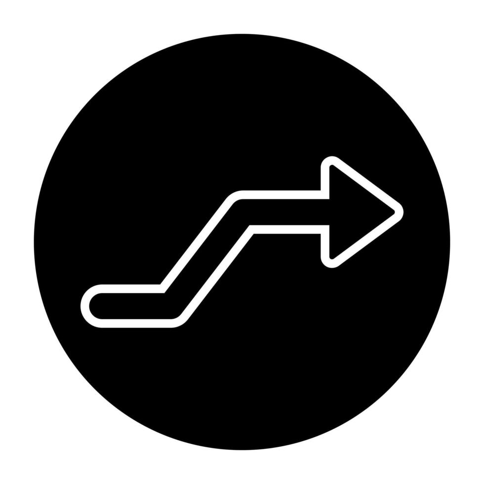 un diseño de icono de la flecha de giro a la derecha vector