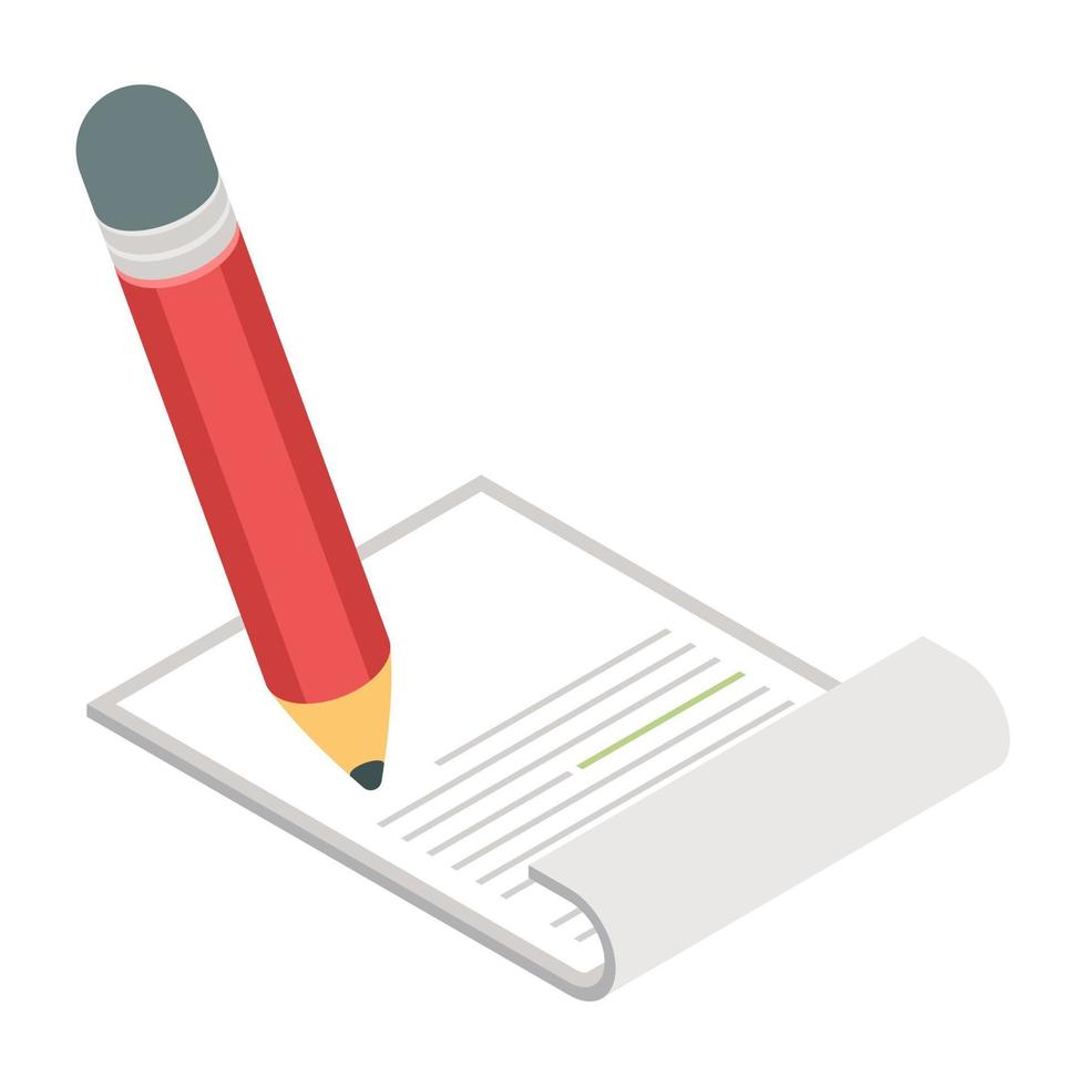 icono de descarga premium de escritura en papel vector