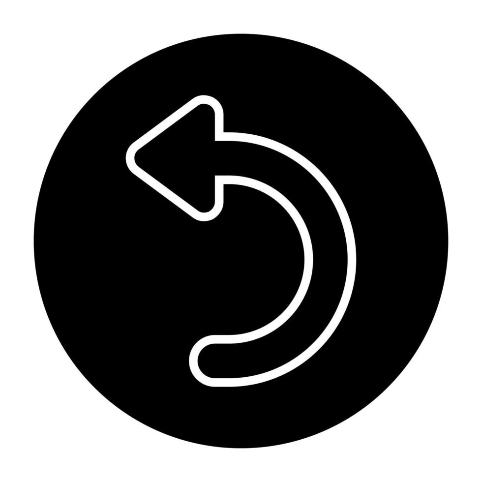 Modern style icon of curved forward arrow vector