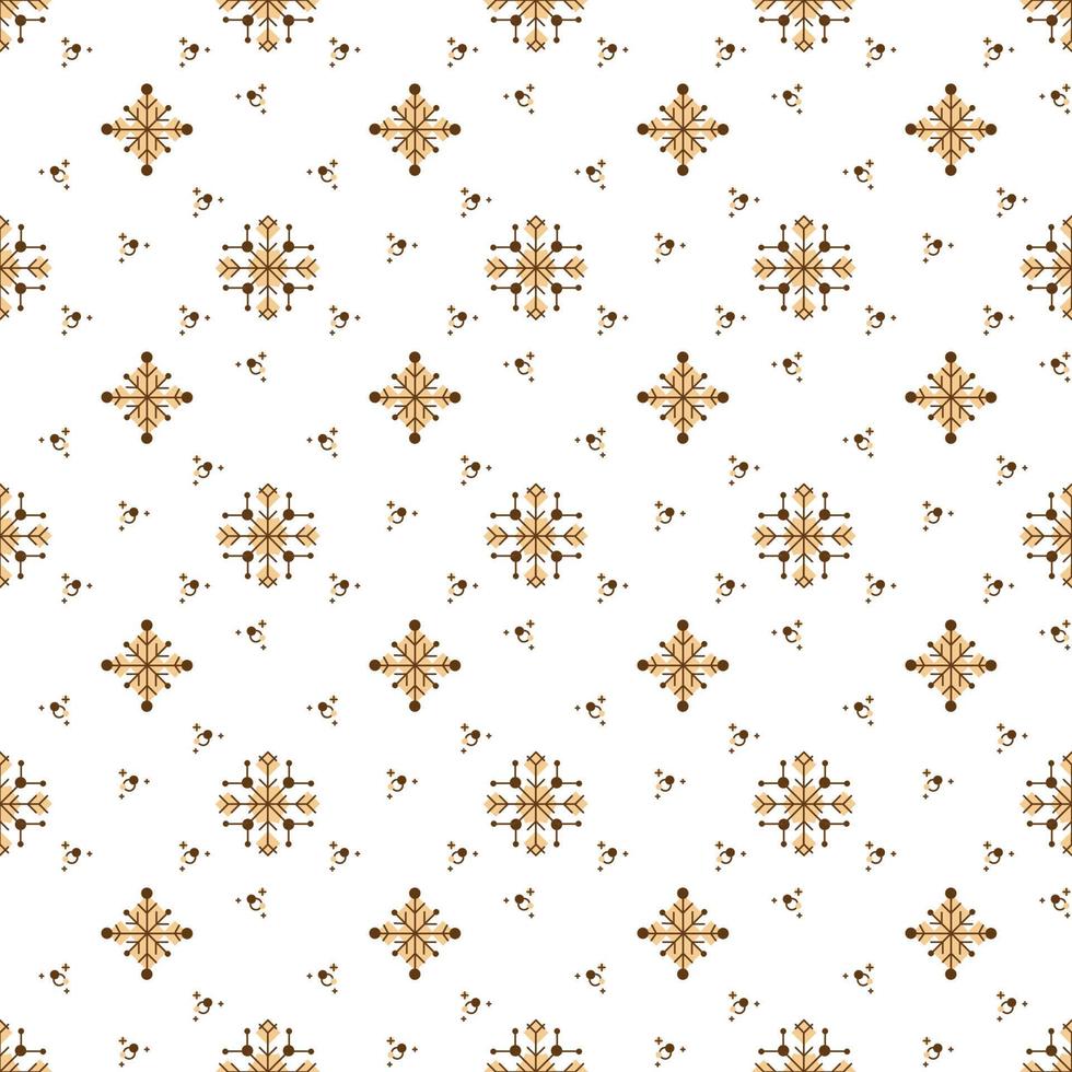 Pattern with snowflakes2. Cute pattern with small and large snowflakes. Cartoon doodle vector illustration.