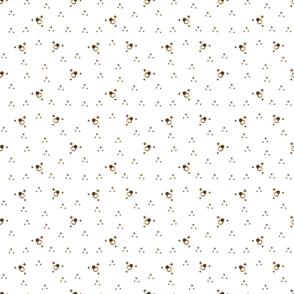 Pattern with snowflakes3. Cute pattern with snowflakes or stars. Cartoon doodle vector illustration.