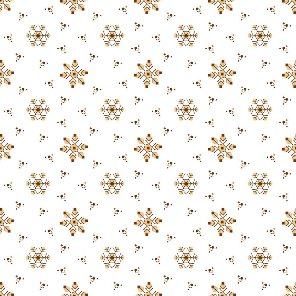 Pattern with snowflakes. Cute pattern with two kinds of snowflakes.Cartoon doodle vector illustration.