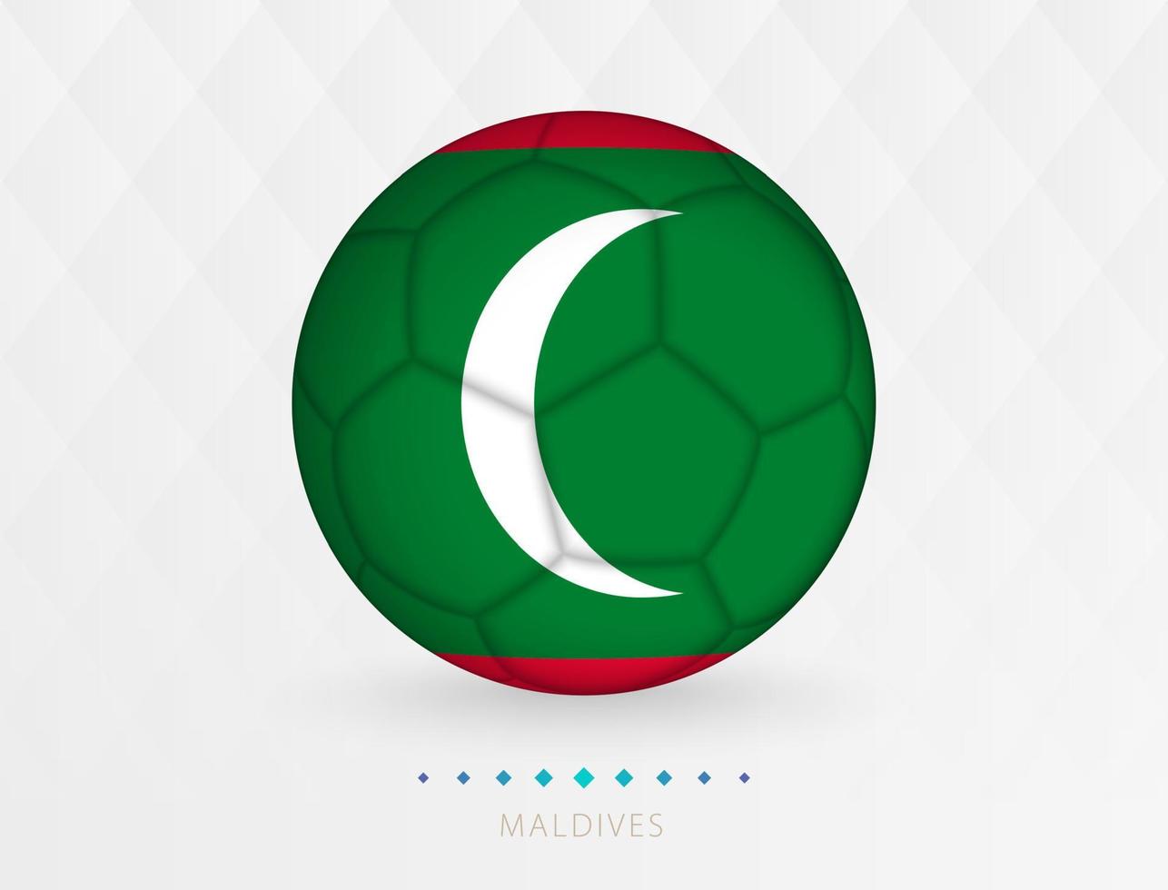 pelota de fútbol con el patrón de la bandera de Maldivas, pelota de fútbol con la bandera del equipo nacional de Maldivas. vector