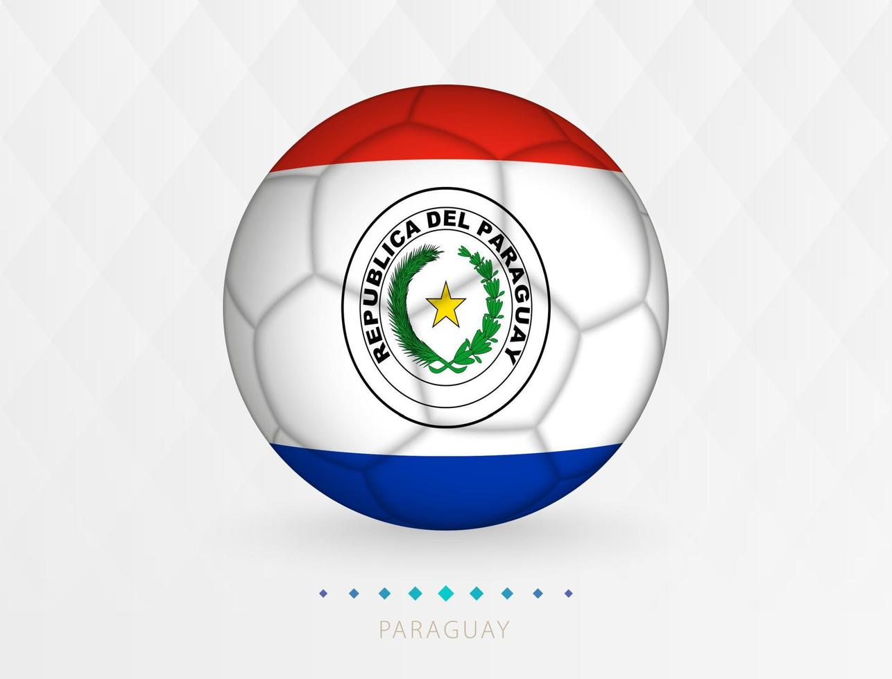 Football ball with Paraguay flag pattern, soccer ball with flag of Paraguay national team. vector