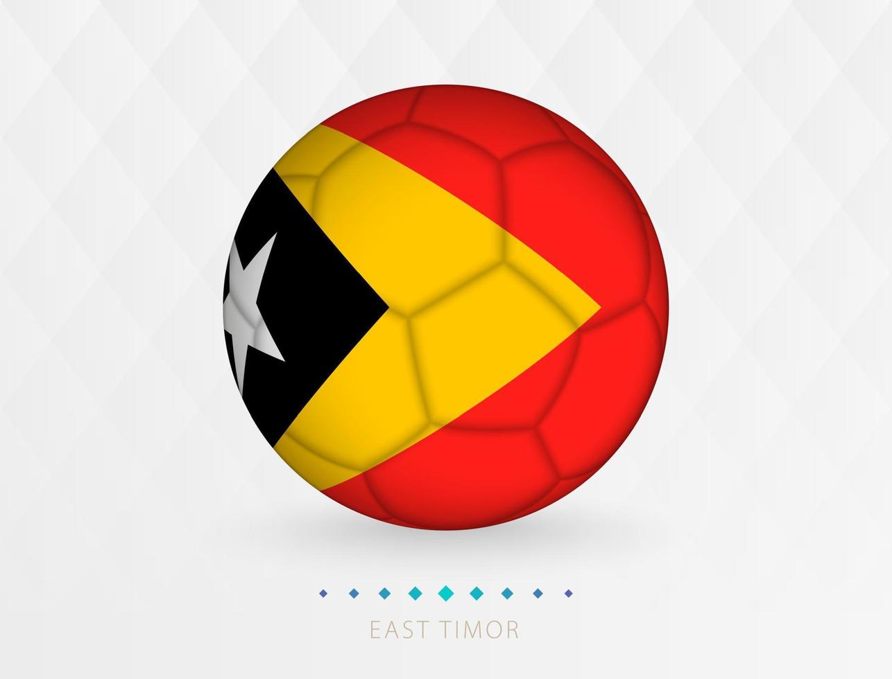 Football ball with East Timor flag pattern, soccer ball with flag of East Timor national team. vector