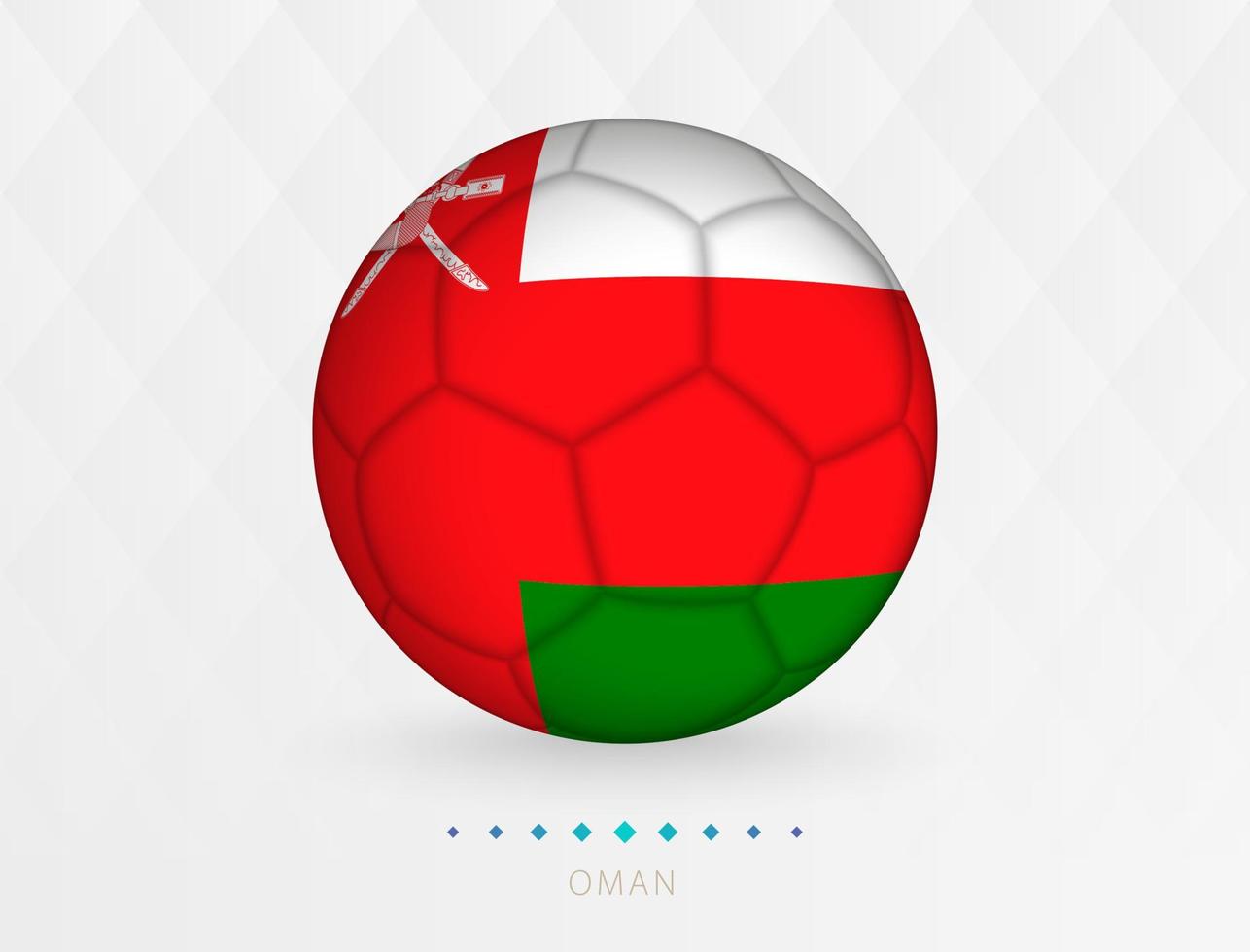 pelota de fútbol con el patrón de la bandera de omán, pelota de fútbol con la bandera del equipo nacional de omán. vector