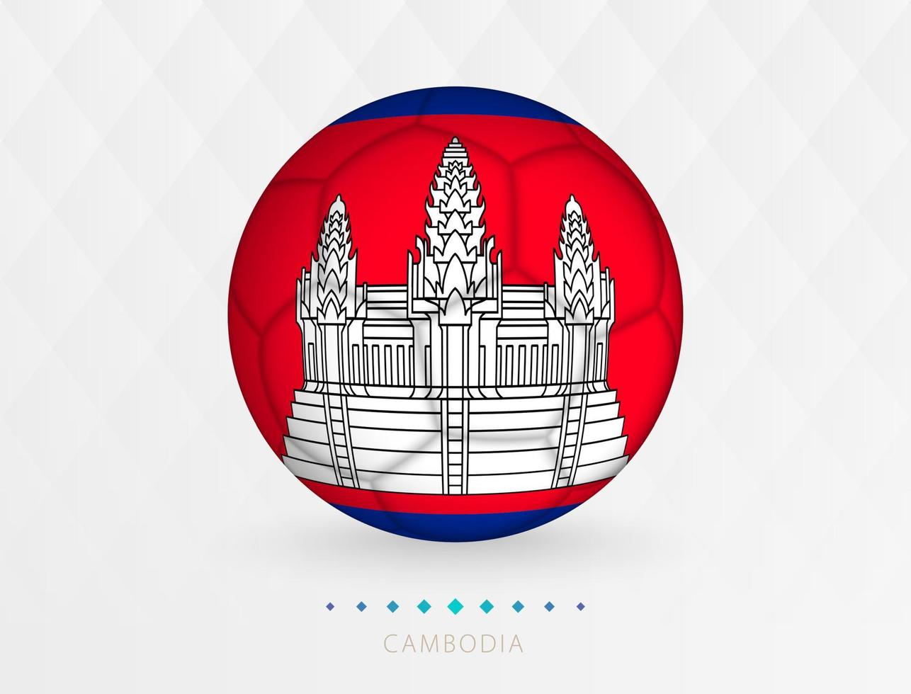 pelota de fútbol con el patrón de la bandera de camboya, pelota de fútbol con la bandera del equipo nacional de camboya. vector