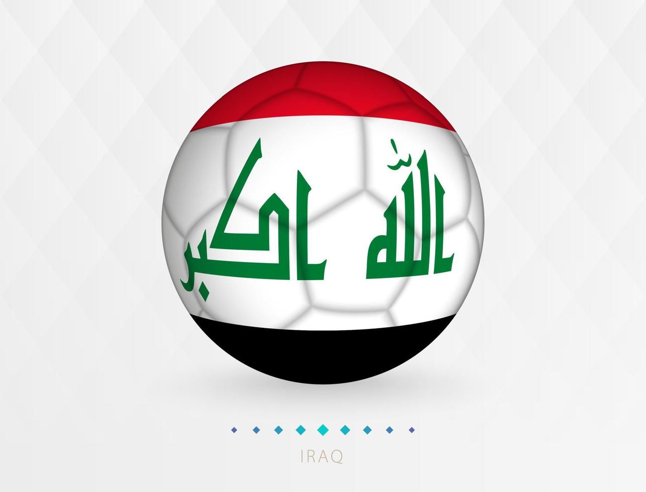 pelota de fútbol con el patrón de la bandera de irak, pelota de fútbol con la bandera del equipo nacional de irak. vector