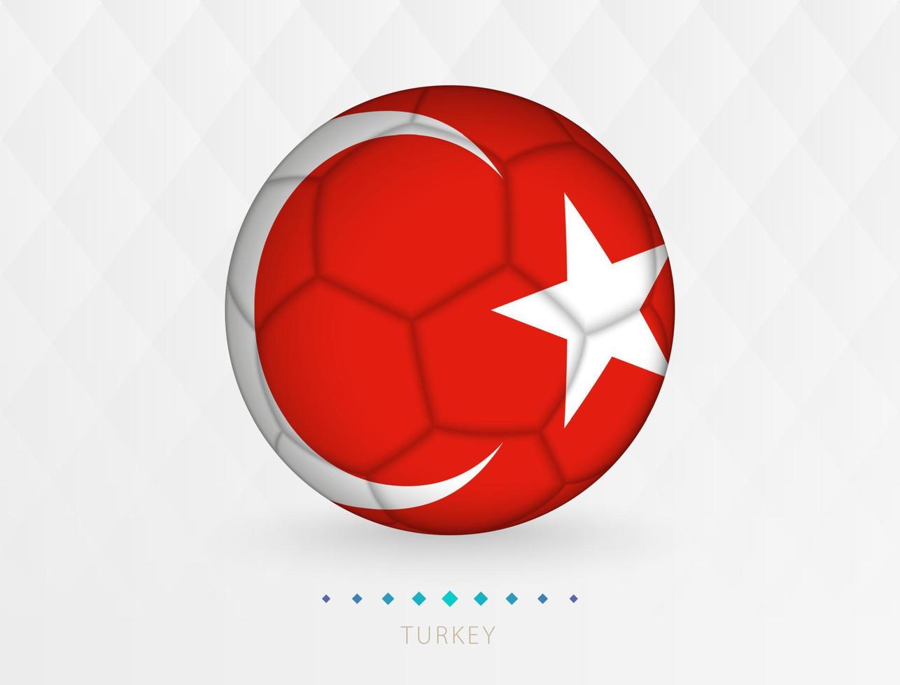 pelota de fútbol con patrón de bandera de turquía, pelota de fútbol con bandera del equipo nacional de turquía. vector