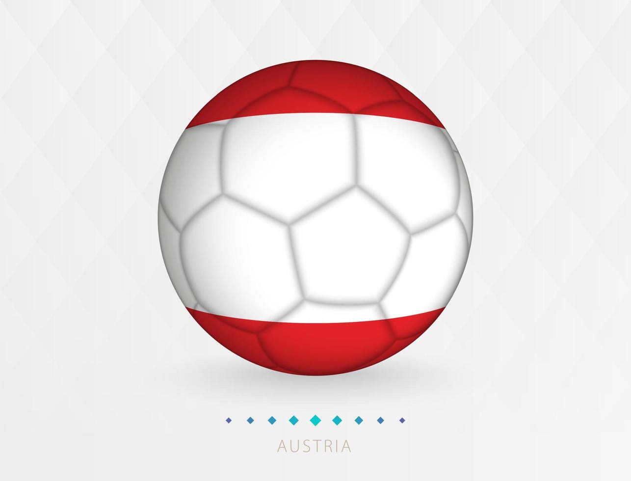 Football ball with Austria flag pattern, soccer ball with flag of Austria national team. vector