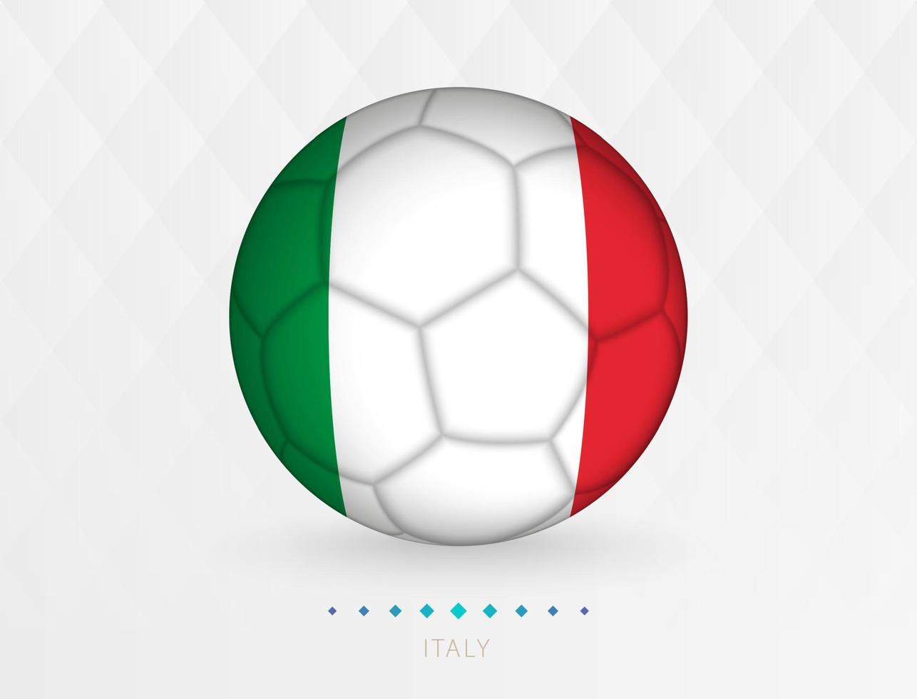 pelota de fútbol con el patrón de la bandera de italia, pelota de fútbol con la bandera del equipo nacional de italia. vector