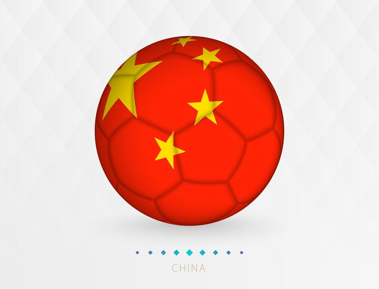 Football ball with China flag pattern, soccer ball with flag of China national team. vector