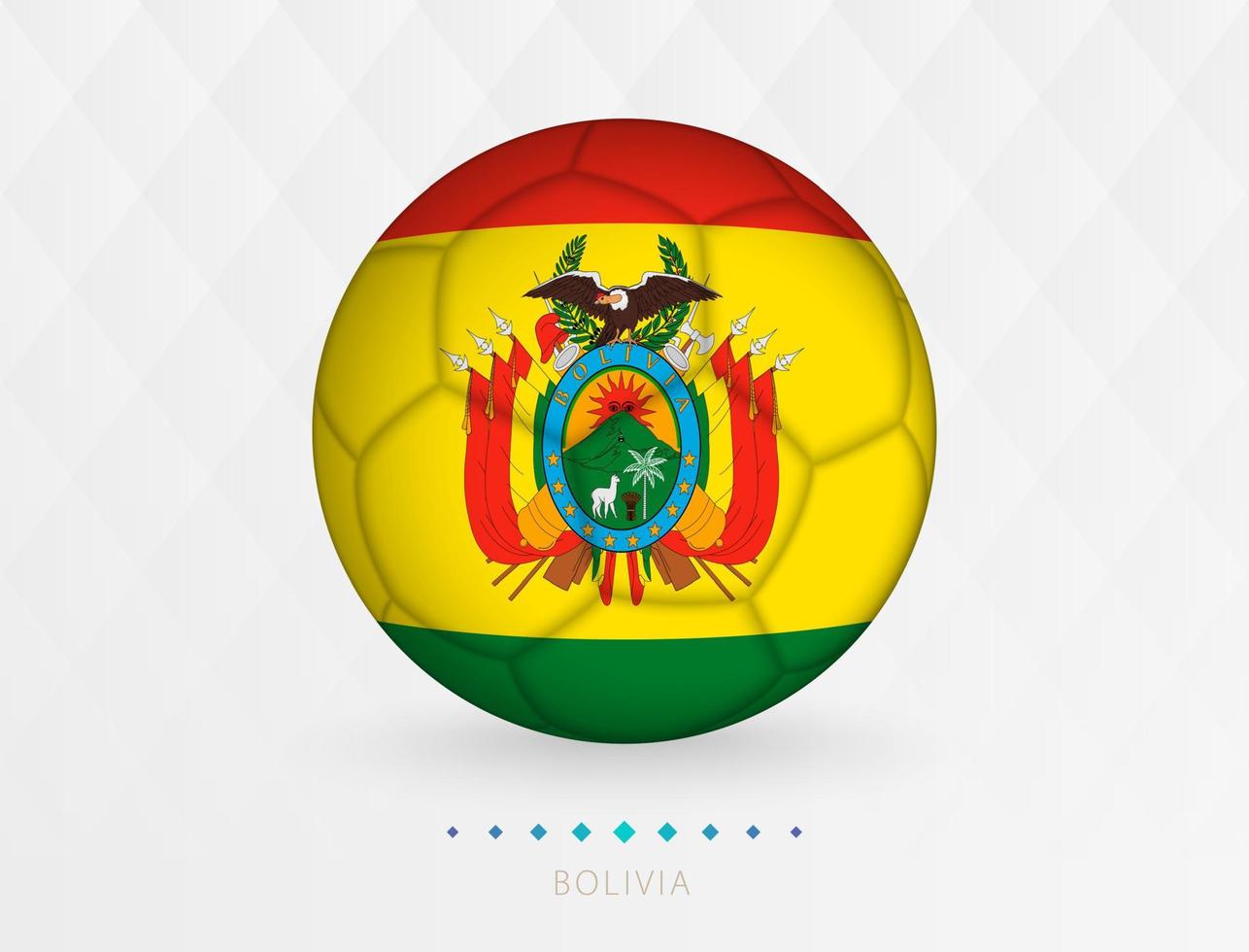 Football ball with Bolivia flag pattern, soccer ball with flag of Bolivia national team. vector