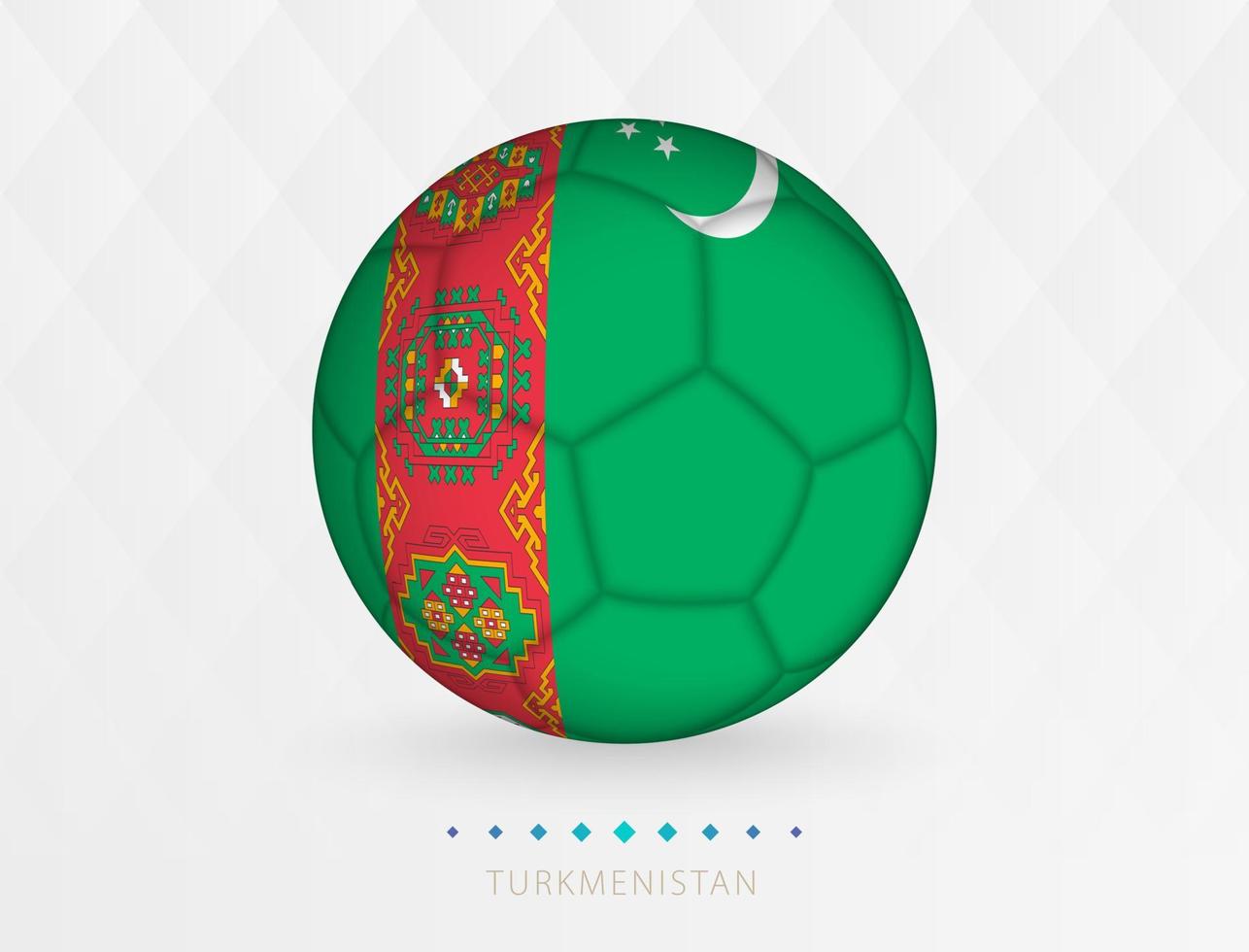 Football ball with Turkmenistan flag pattern, soccer ball with flag of Turkmenistan national team. vector