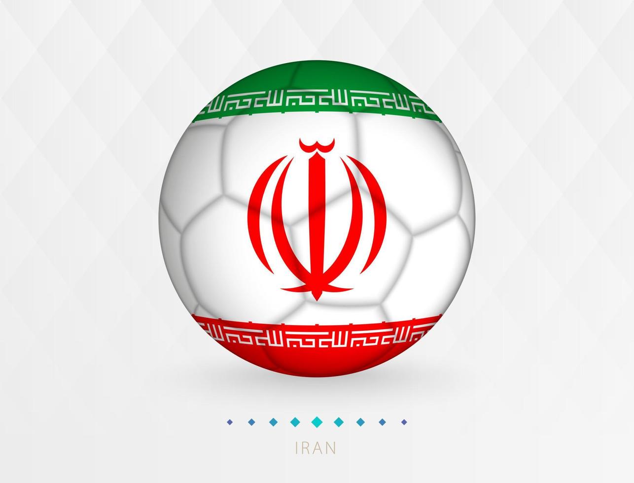 Football ball with Iran flag pattern, soccer ball with flag of Iran national team. vector