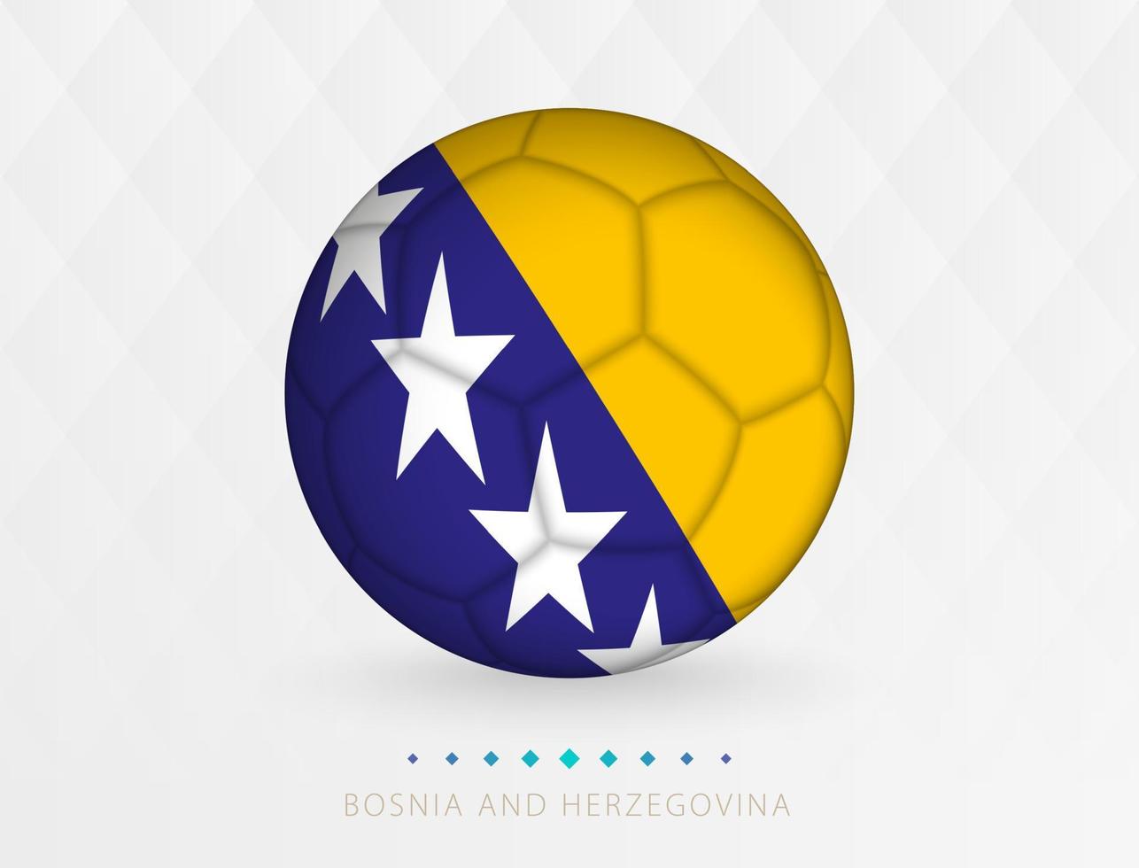 Football ball with Bosnia and Herzegovina flag pattern, soccer ball with flag of Bosnia and Herzegovina national team. vector