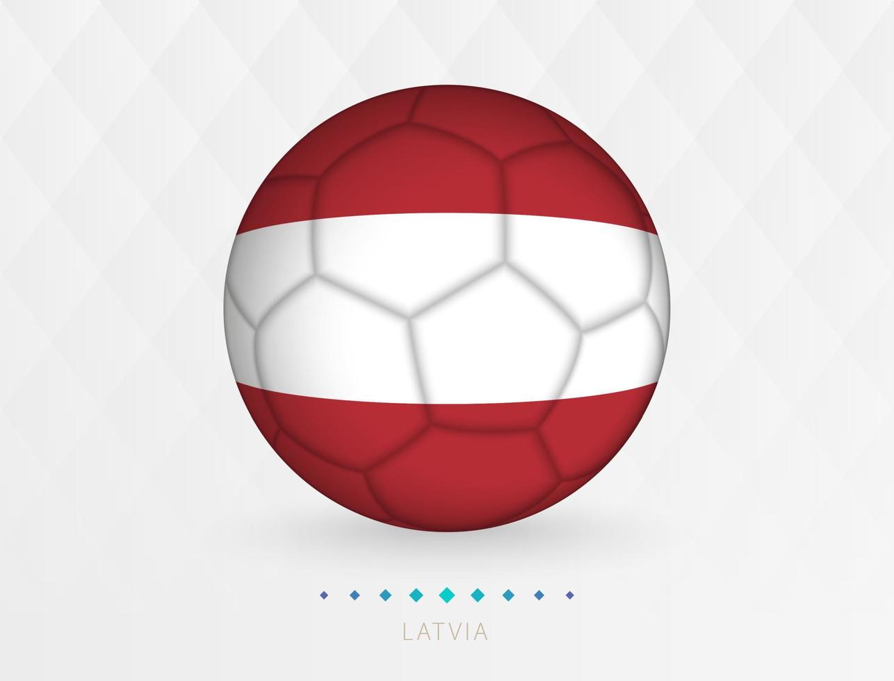 Football ball with Latvia flag pattern, soccer ball with flag of Latvia national team. vector