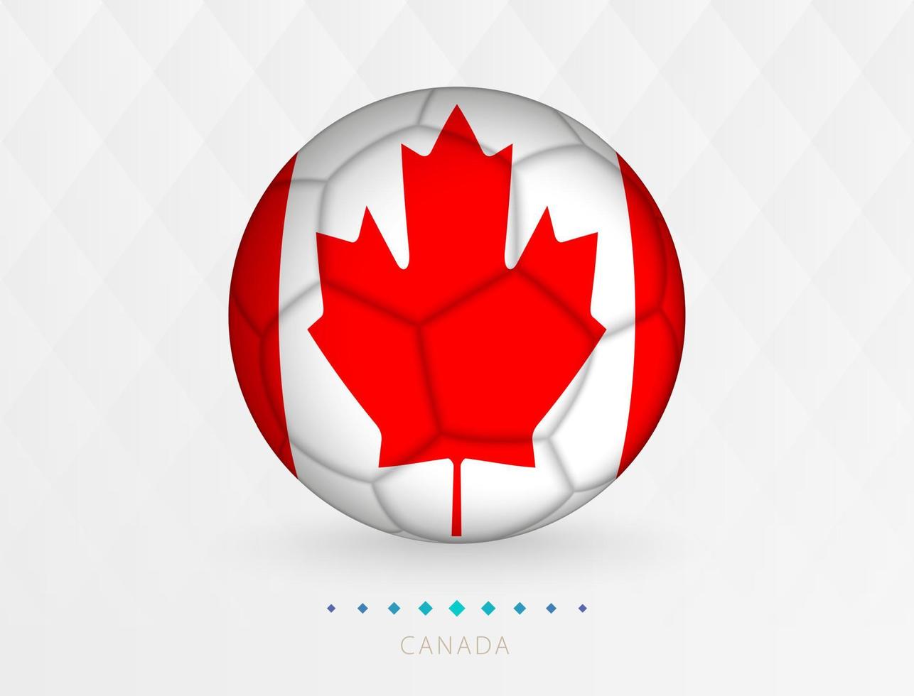 pelota de fútbol con el patrón de la bandera de canadá, pelota de fútbol con la bandera del equipo nacional de canadá. vector