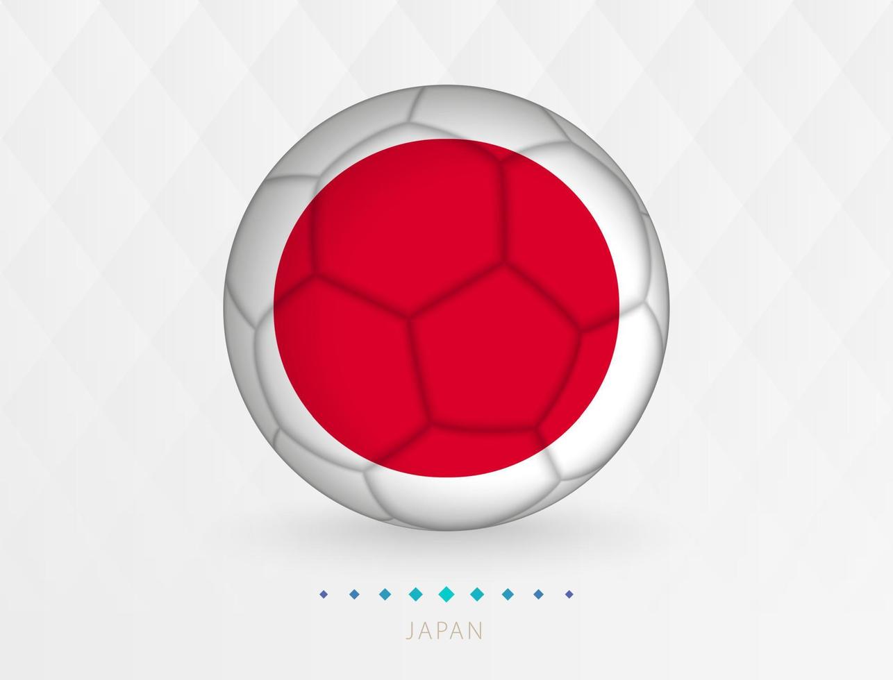 Football ball with Japan flag pattern, soccer ball with flag of Japan national team. vector
