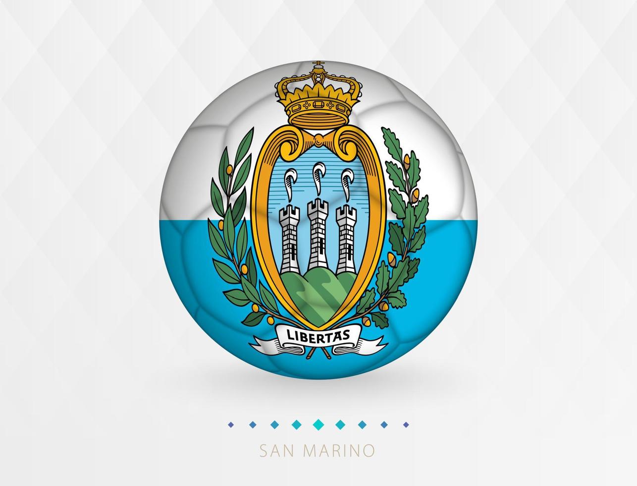 Football ball with San Marino flag pattern, soccer ball with flag of San Marino national team. vector