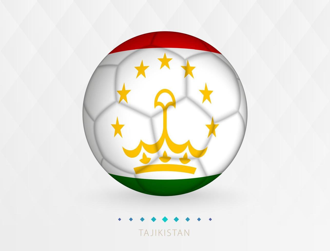 Football ball with Tajikistan flag pattern, soccer ball with flag of Tajikistan national team. vector