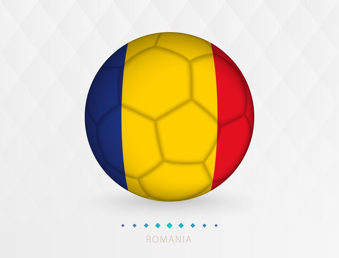 Football ball with Romania flag pattern, soccer ball with flag of Romania national team. vector