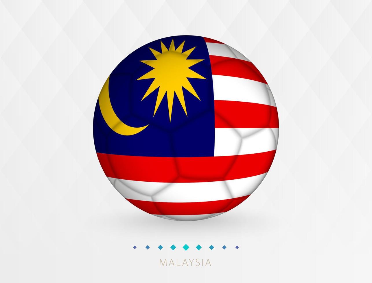 Football ball with Malaysia flag pattern, soccer ball with flag of Malaysia national team. vector